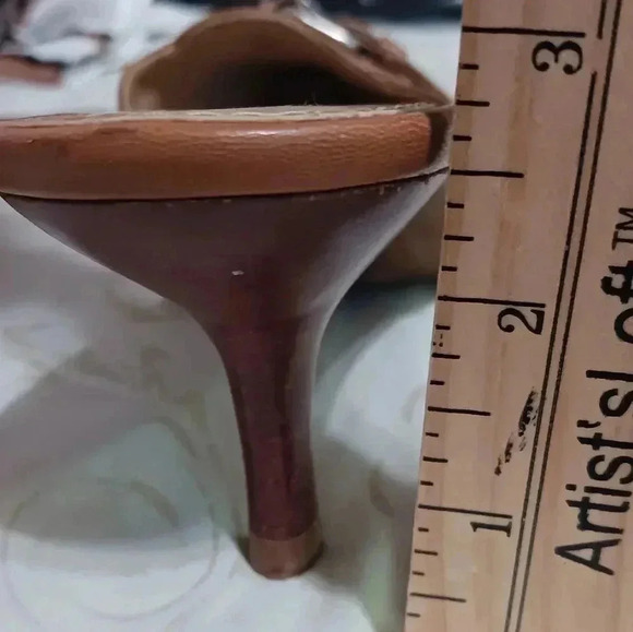 Unisa toe open back pump short kitten heels camel color size 5.5 - Picture 8 of 8